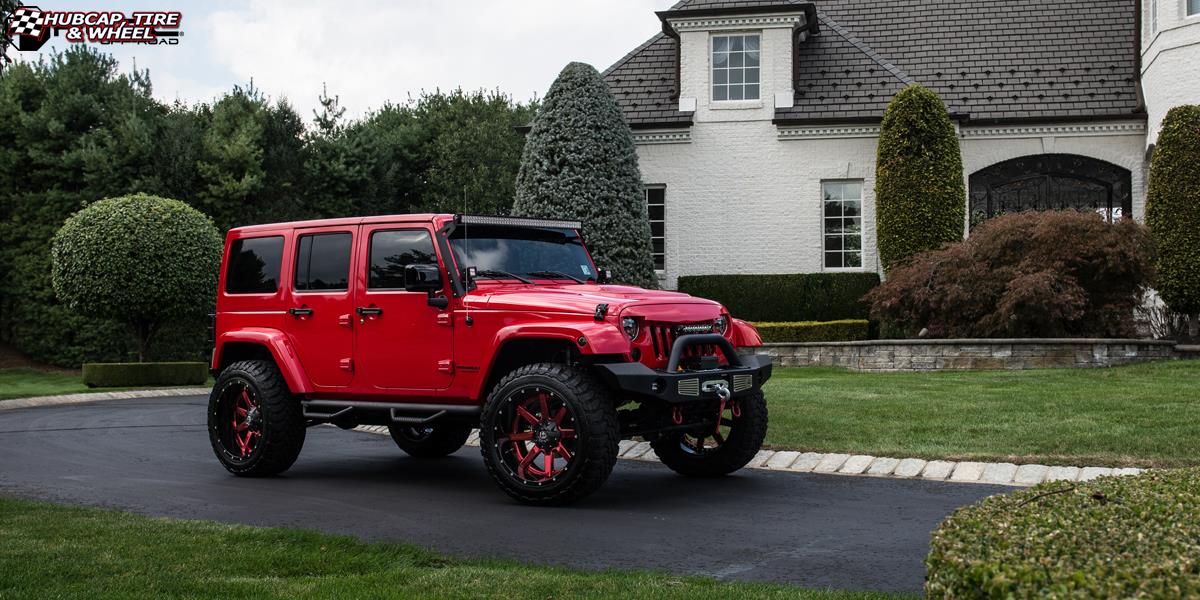 vehicle gallery/jeep wrangler fuel maverick d260 22X12 Transparent Red clear wheels and rims